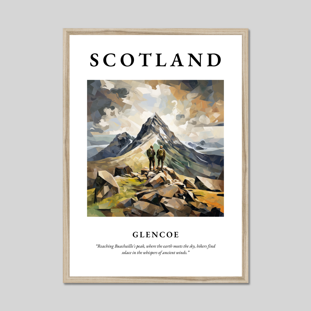 Poster in a natural frame with the word Scotland