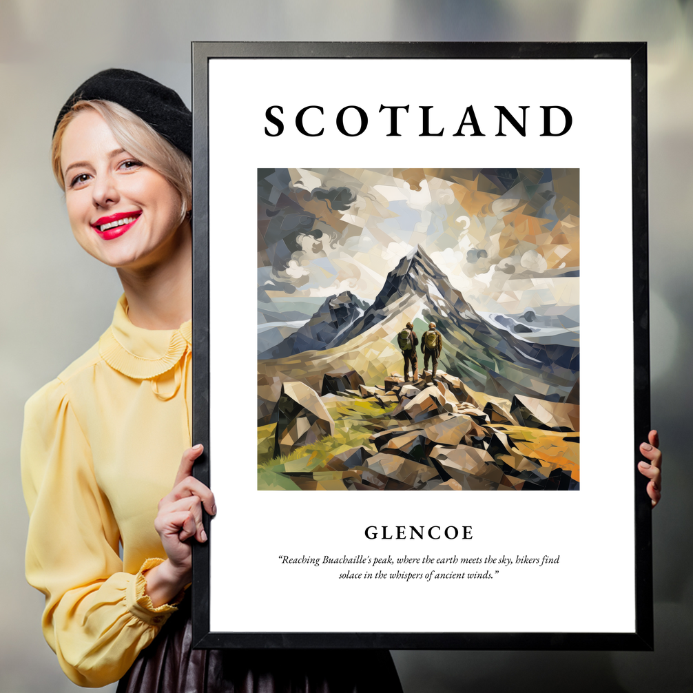 Person holding a poster of Glencoe