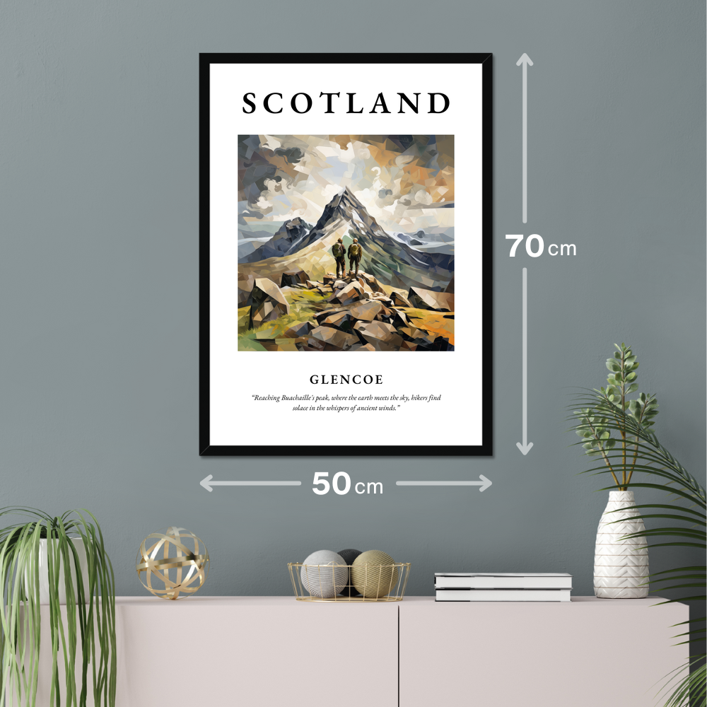 Poster of Glencoe hanging on a wall