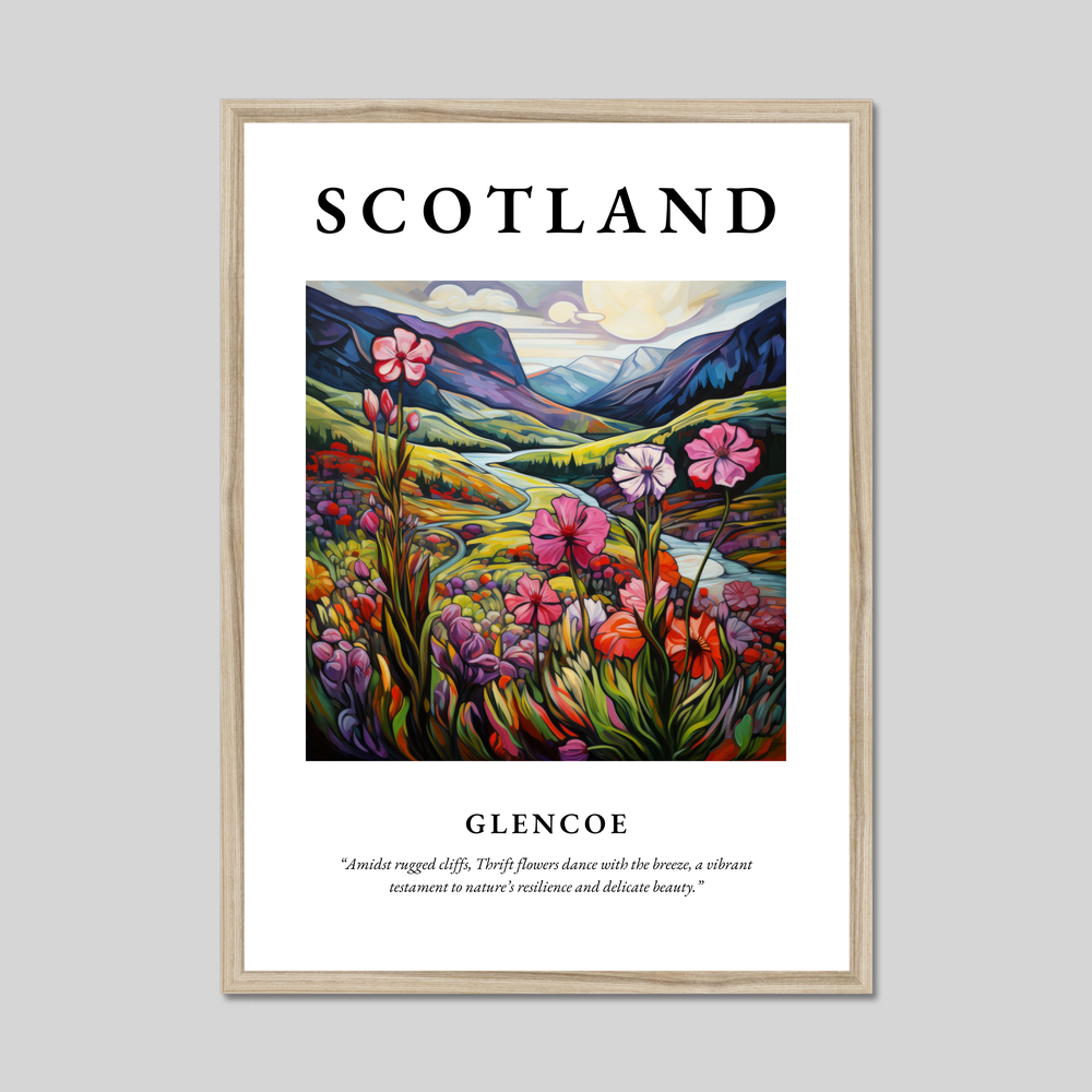 Poster in a natural frame with the word Scotland