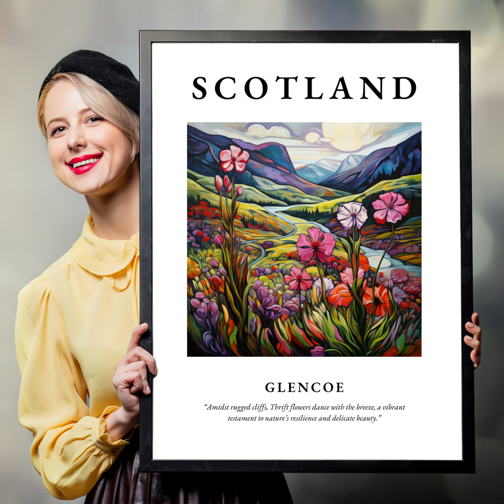 Person holding a poster of Glencoe