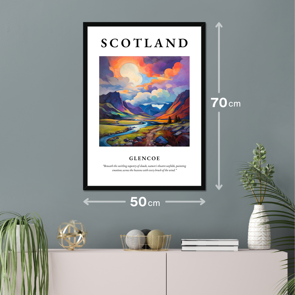 Poster of Glencoe hanging on a wall