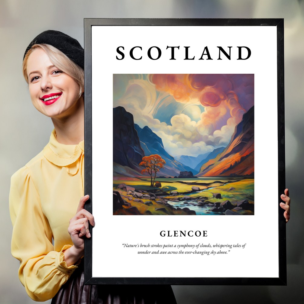 Person holding a poster of Glencoe