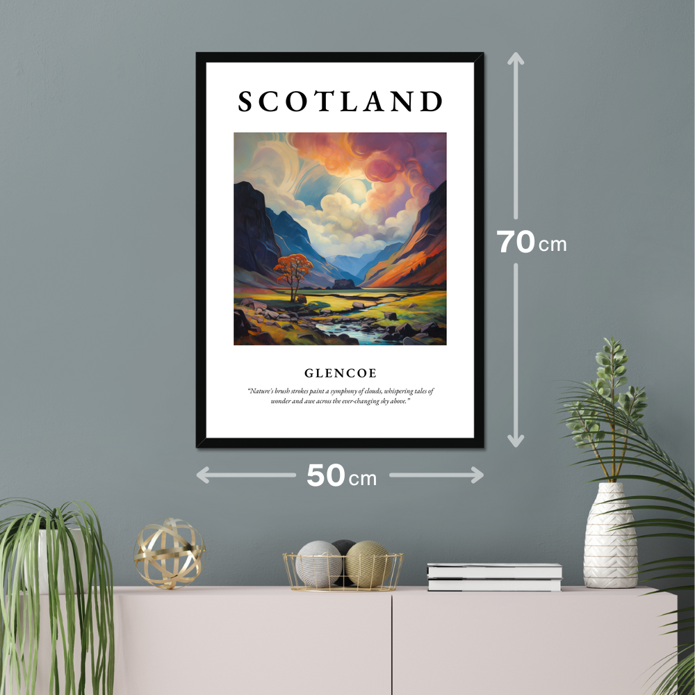 Poster of Glencoe hanging on a wall