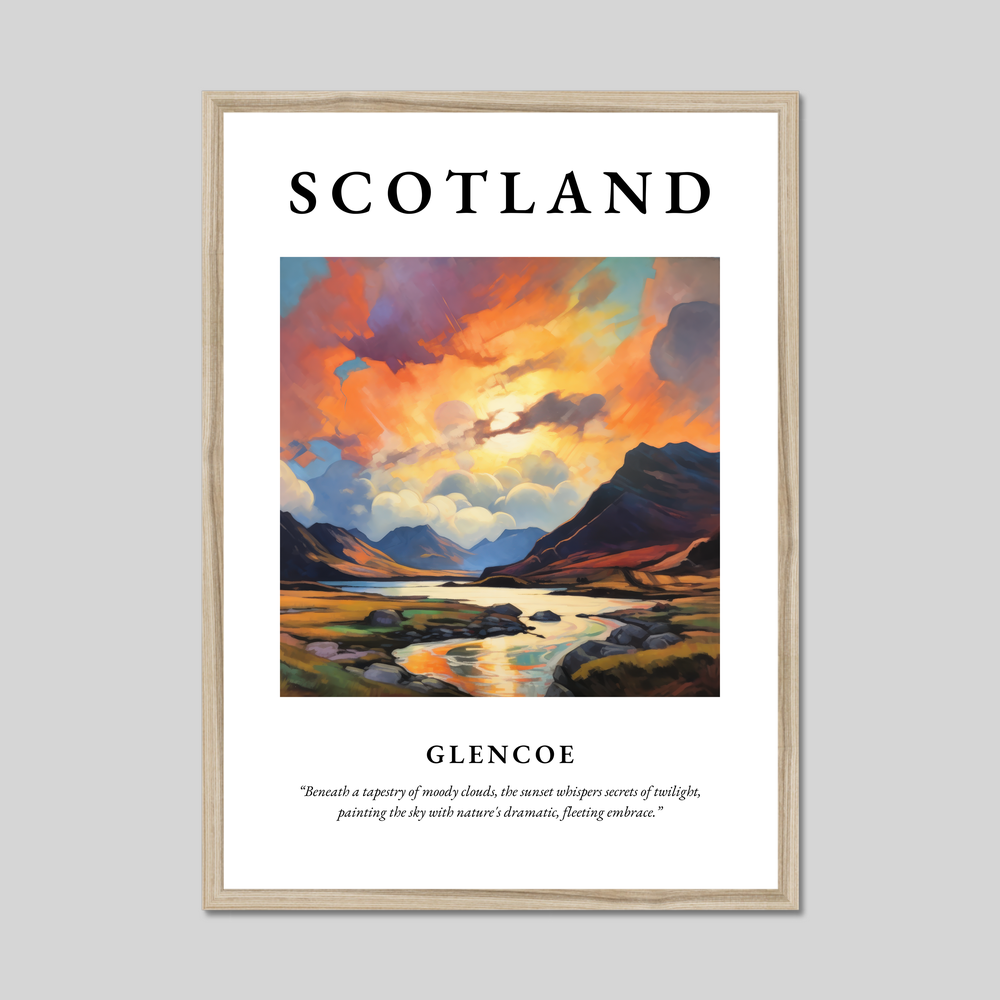 Poster in a natural frame with the word Scotland