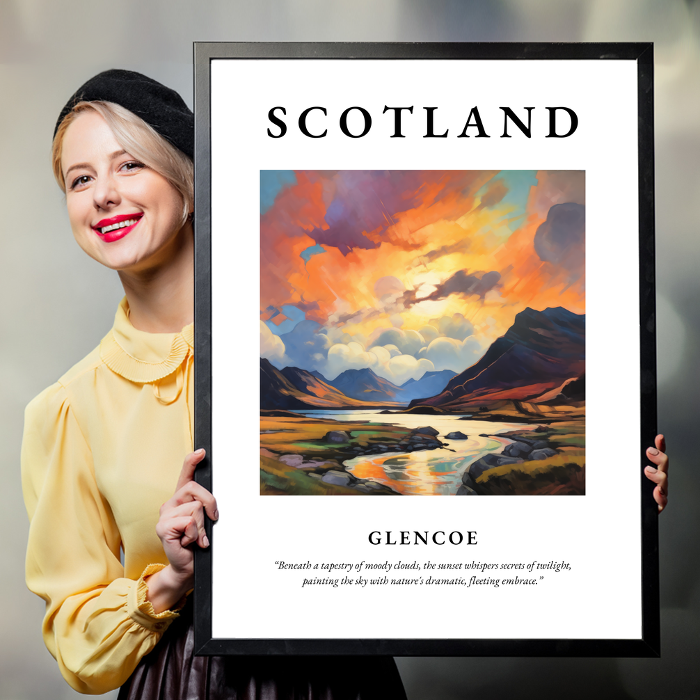 Person holding a poster of Glencoe