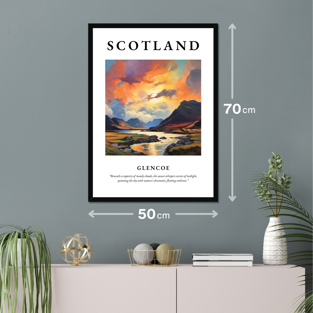 Poster of Glencoe hanging on a wall