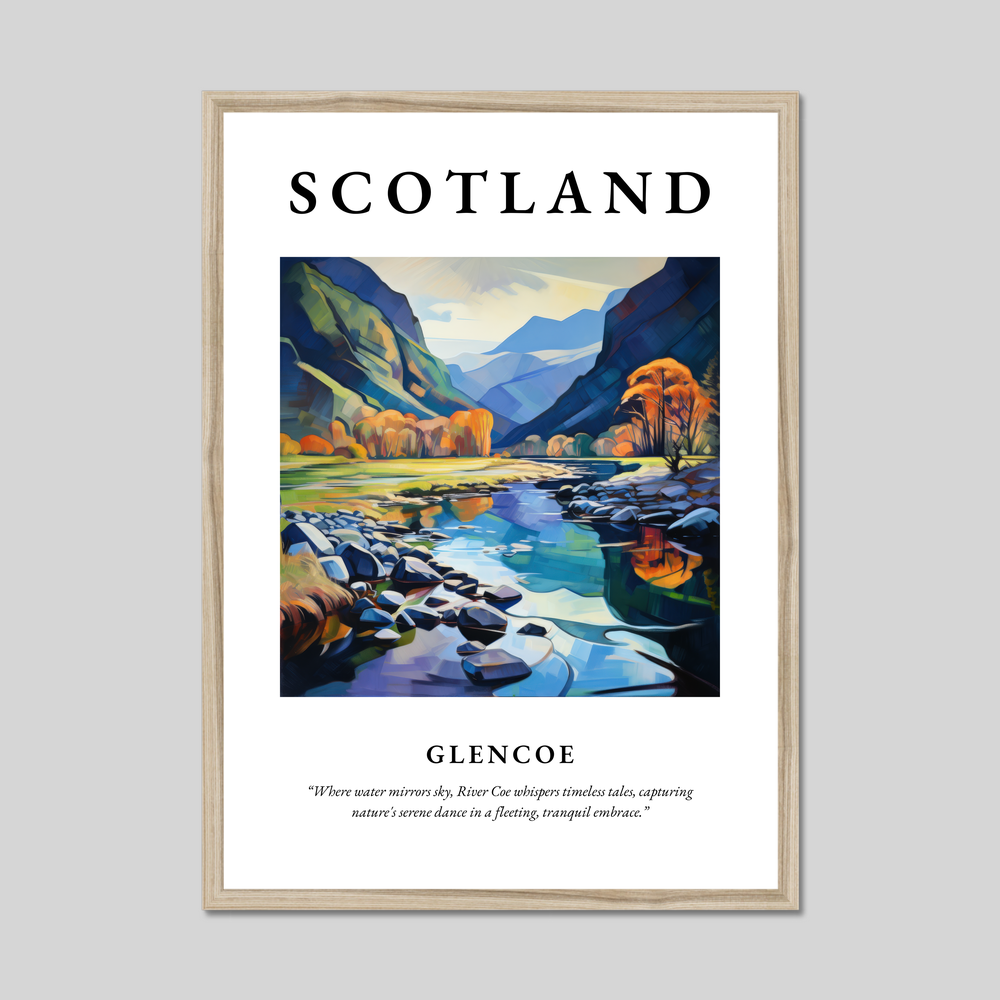 Poster in a natural frame with the word Scotland