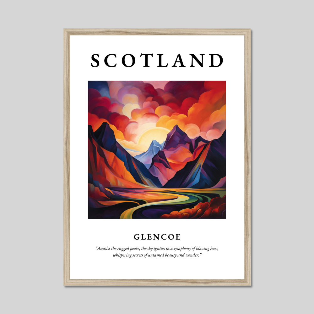 Poster in a natural frame with the word Scotland