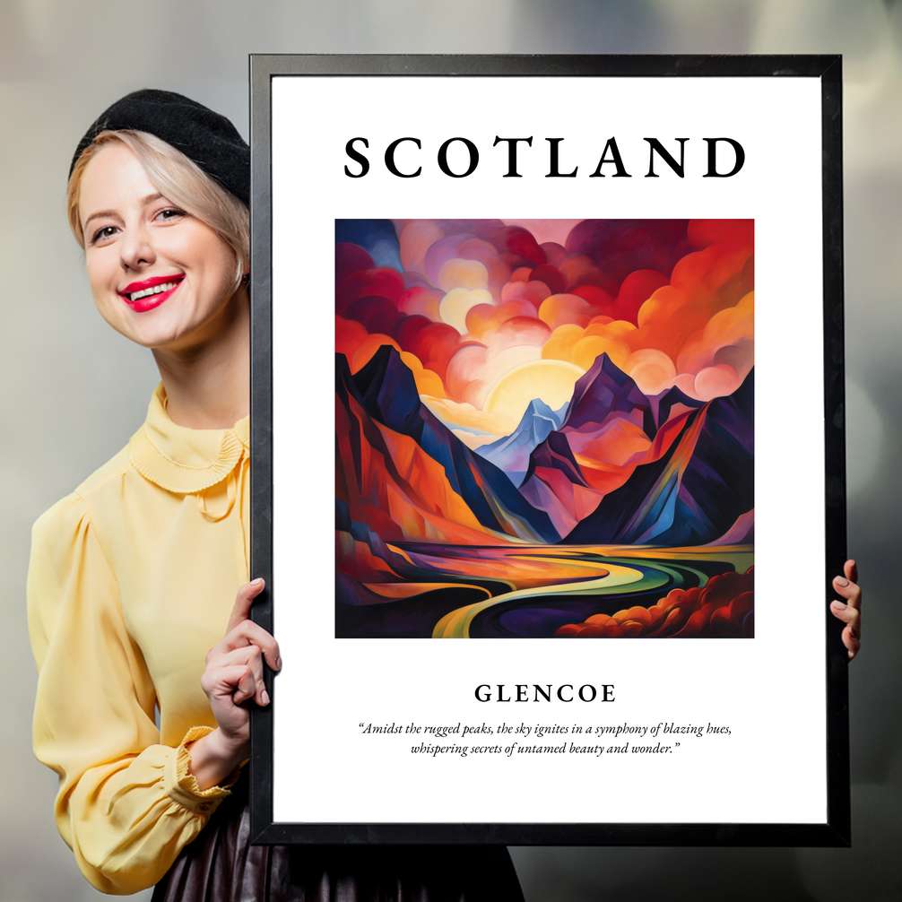 Person holding a poster of Glencoe