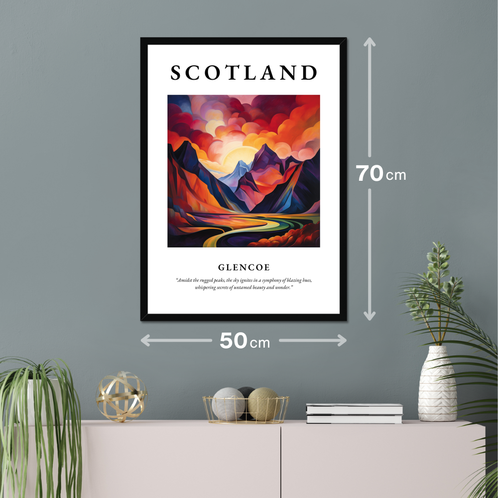 Poster of Glencoe hanging on a wall