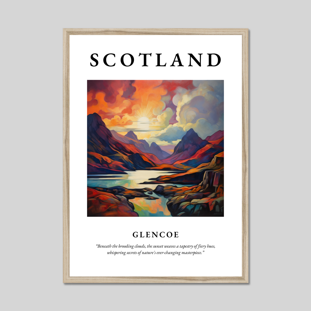 Poster in a natural frame with the word Scotland