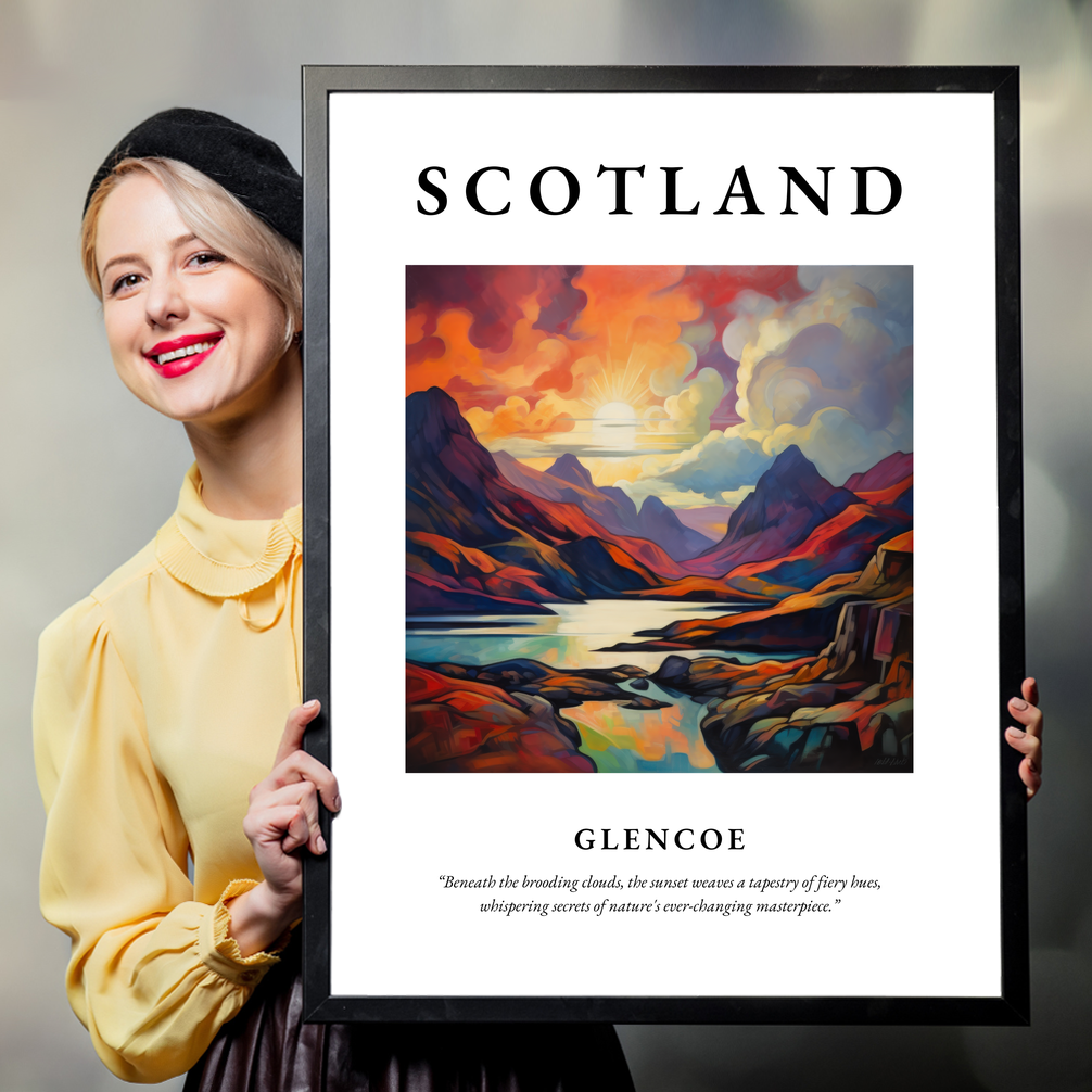 Person holding a poster of Glencoe