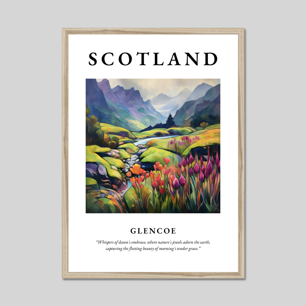 Poster in a natural frame with the word Scotland