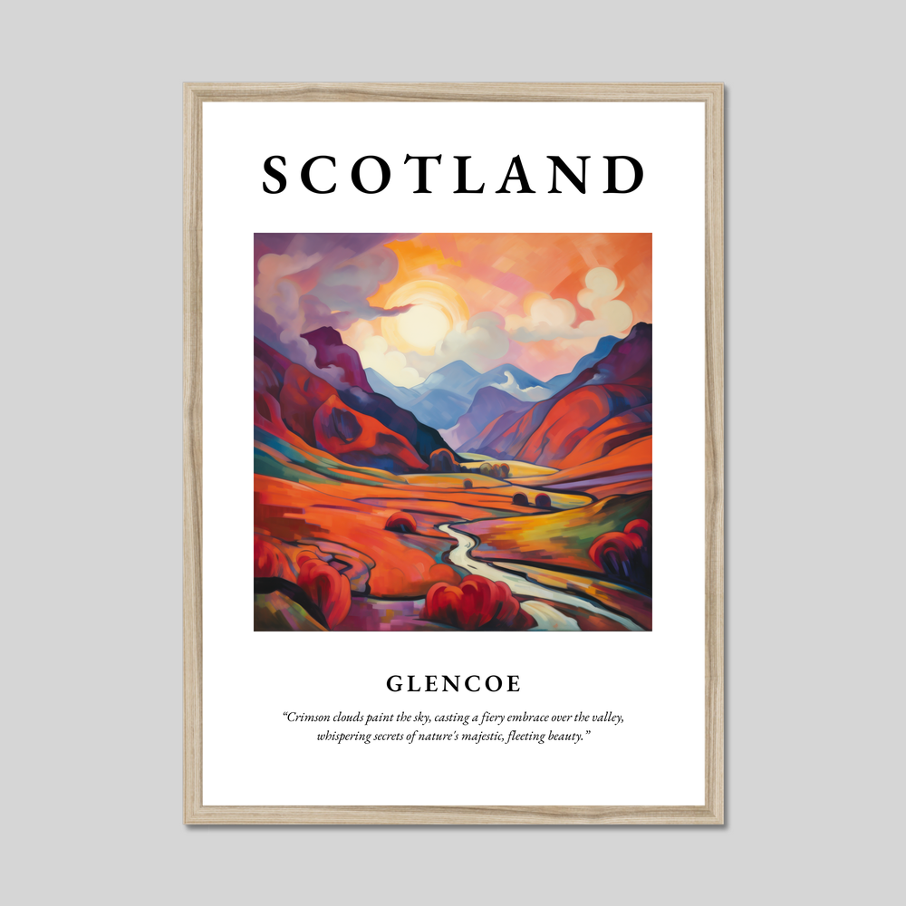 Poster in a natural frame with the word Scotland