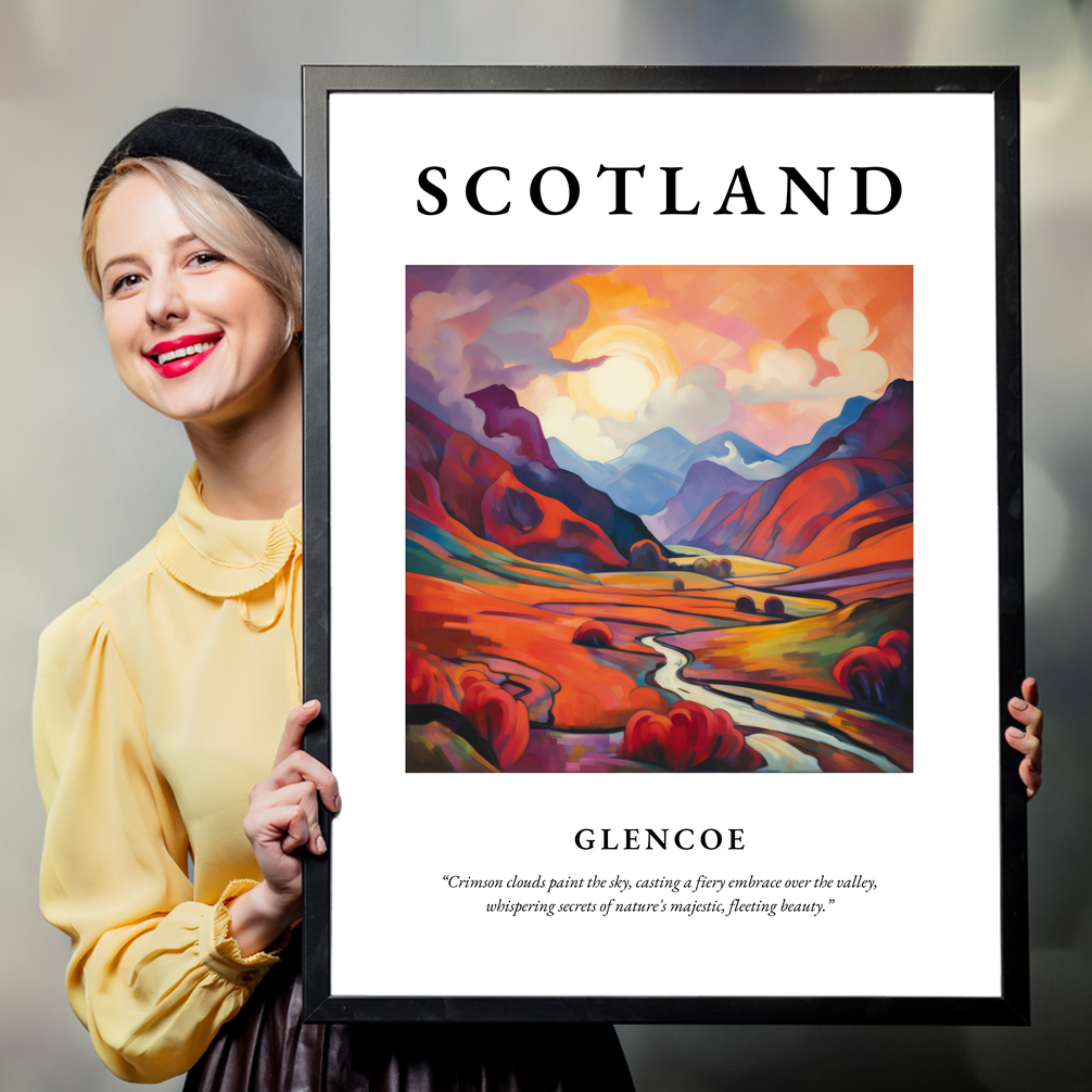 Person holding a poster of Glencoe