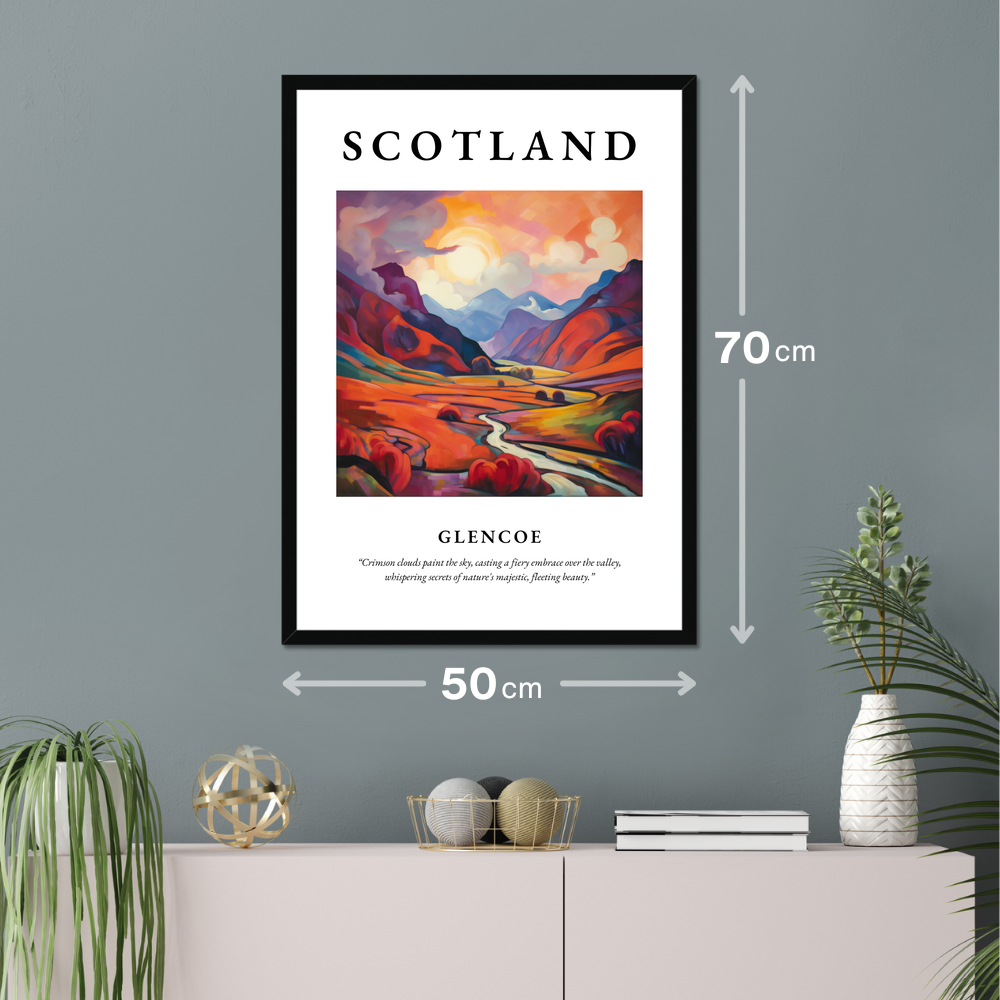 Poster of Glencoe hanging on a wall