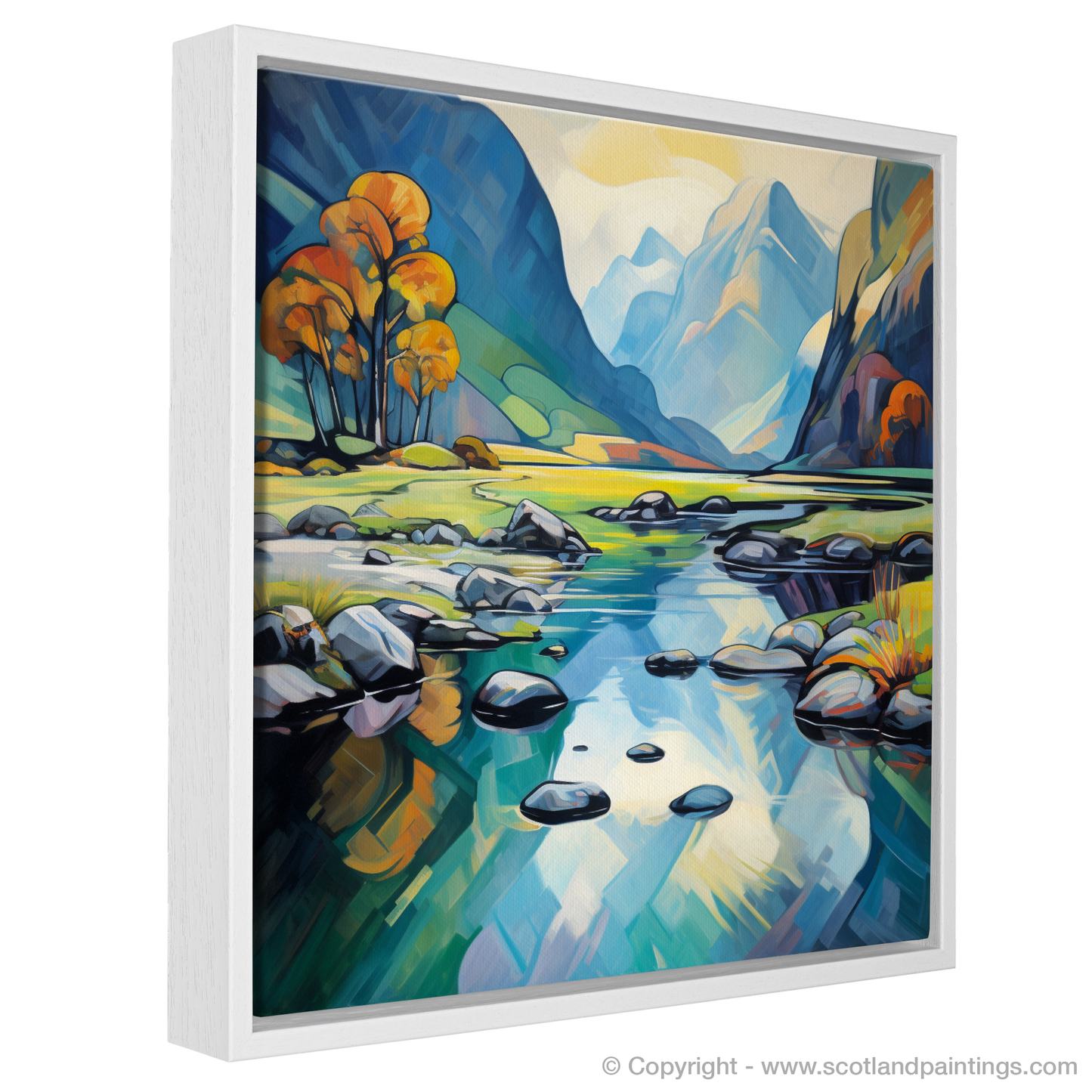 Reflections of River Coe: A Cubist Homage to Glencoe's Majesty