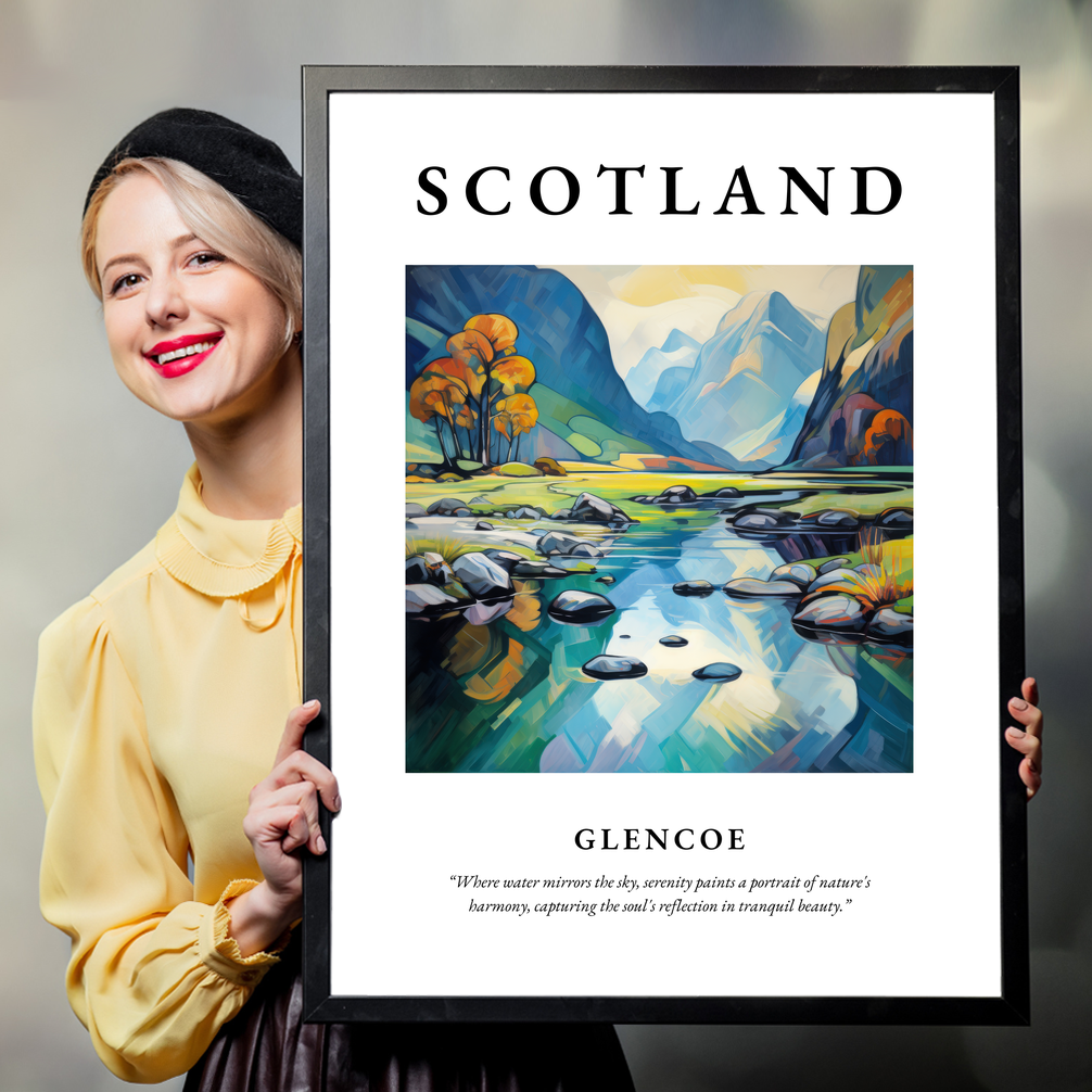 Person holding a poster of Glencoe