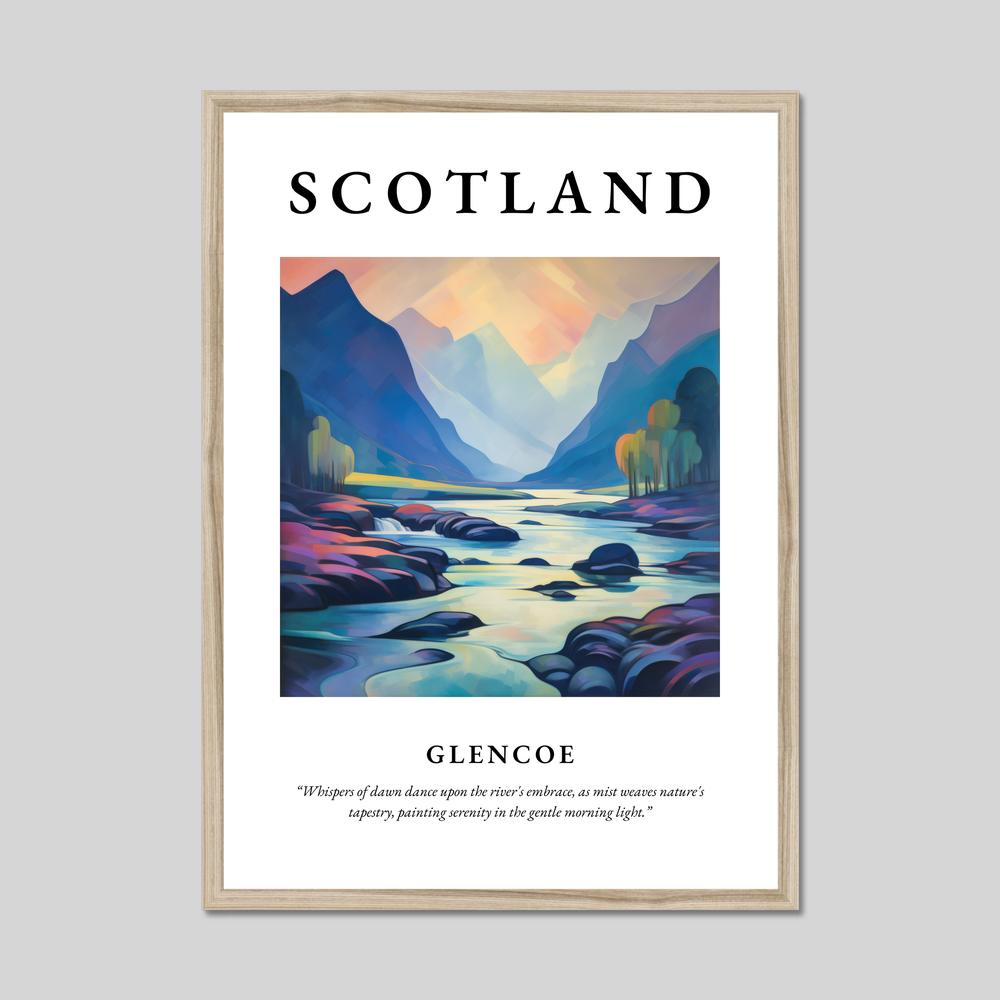 Poster in a natural frame with the word Scotland