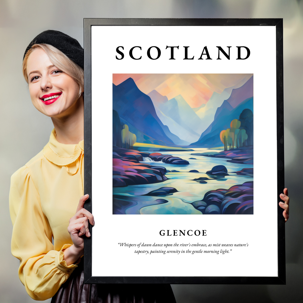 Person holding a poster of Glencoe