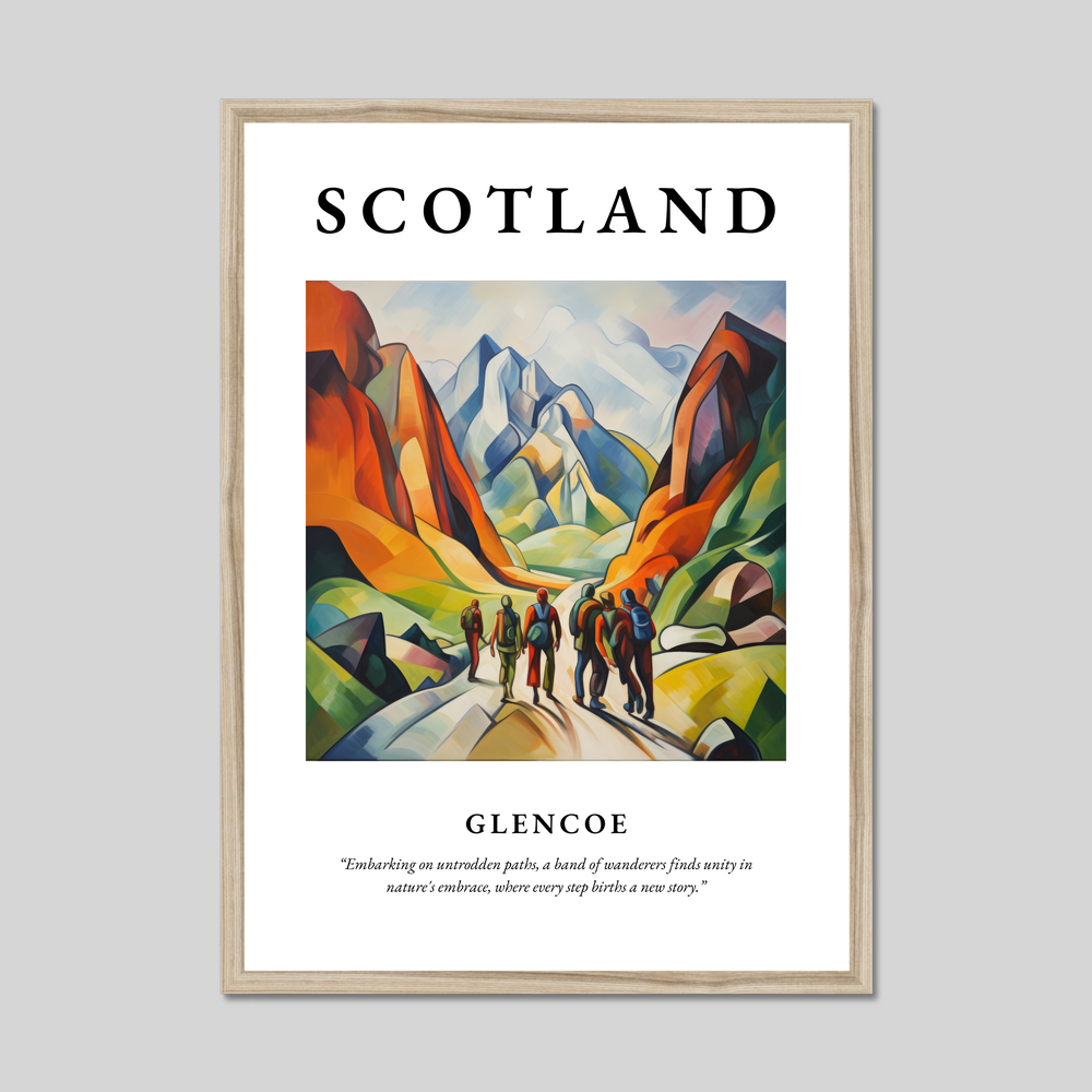 Poster in a natural frame with the word Scotland