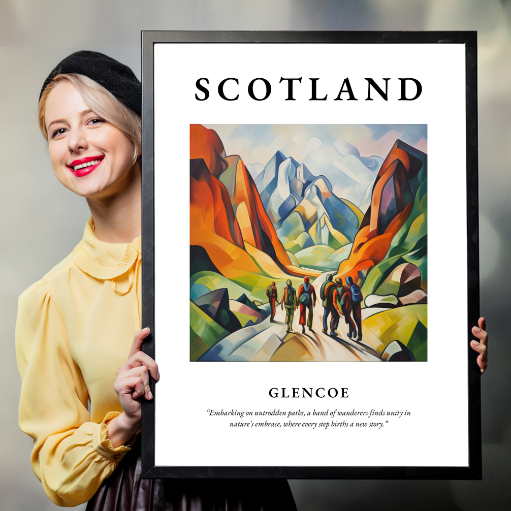 Person holding a poster of Glencoe