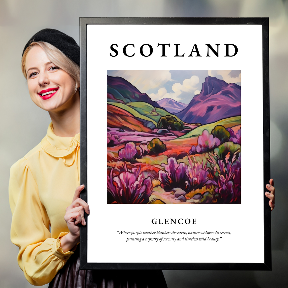 Person holding a poster of Glencoe