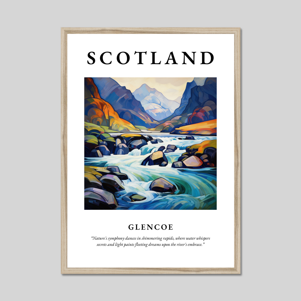 Poster in a natural frame with the word Scotland