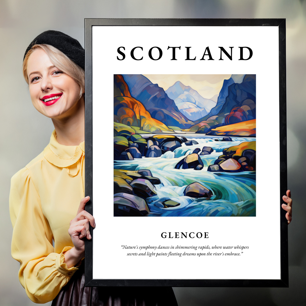 Person holding a poster of Glencoe