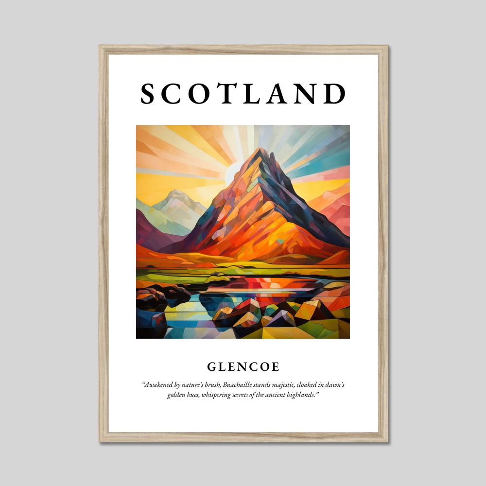 Poster in a natural frame with the word Scotland