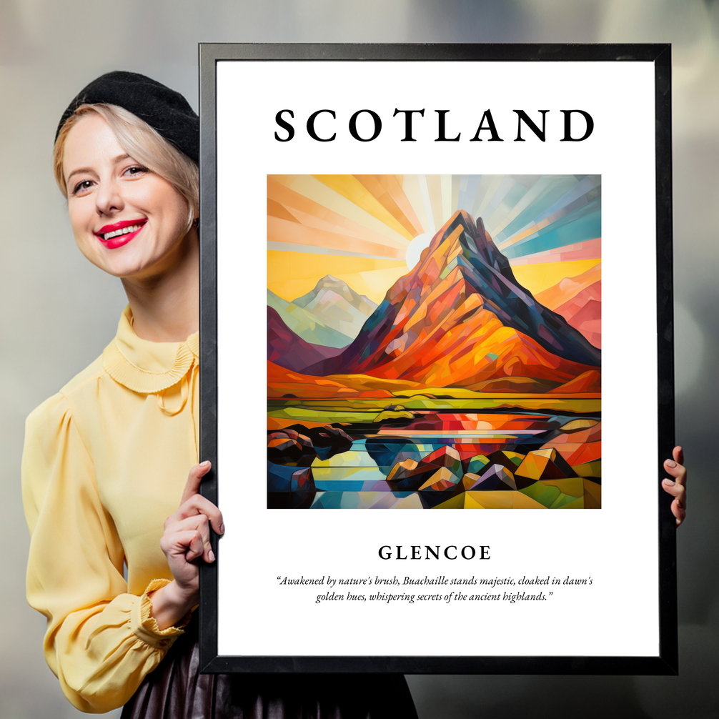 Person holding a poster of Glencoe