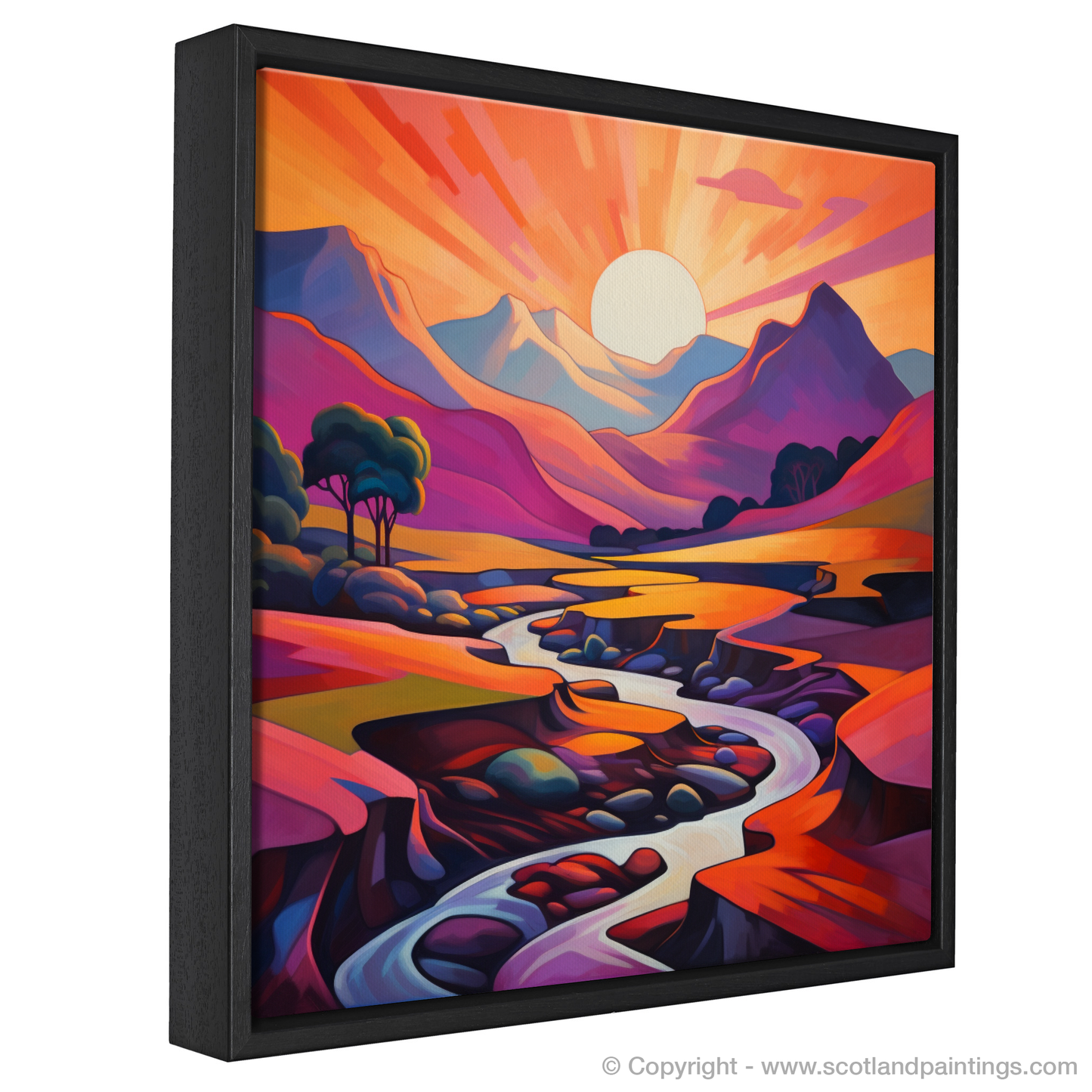 Cubist Twilight: A Surreal Encounter with Glencoe Sunset