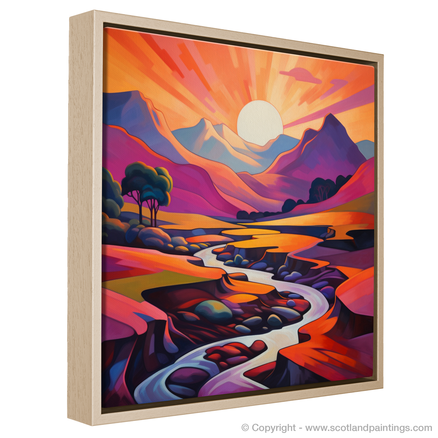 Cubist Twilight: A Surreal Encounter with Glencoe Sunset