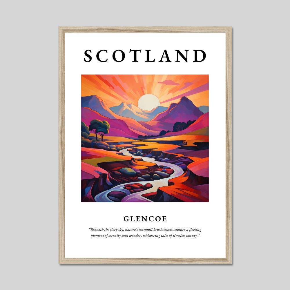 Poster in a natural frame with the word Scotland