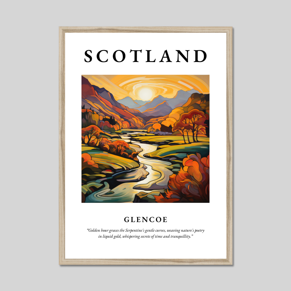 Poster in a natural frame with the word Scotland