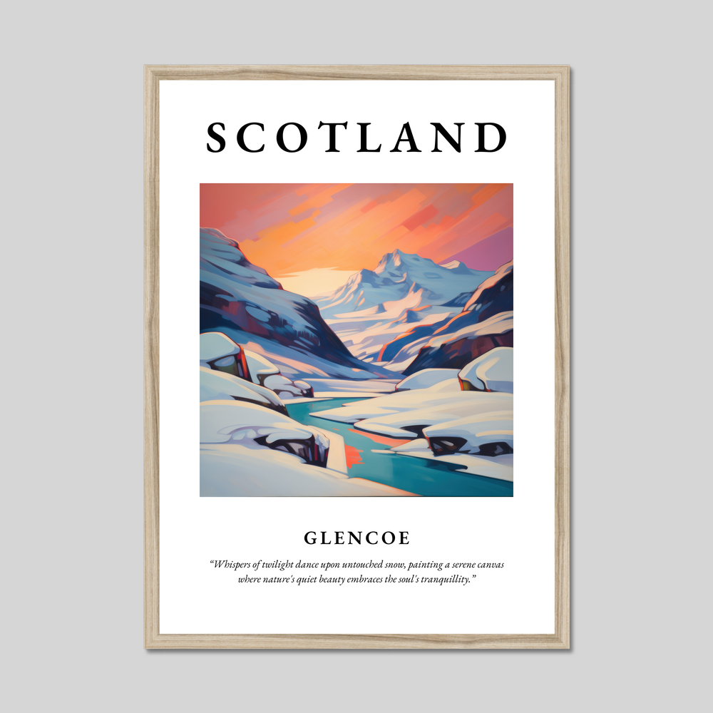 Poster in a natural frame with the word Scotland