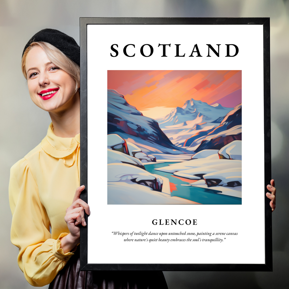 Person holding a poster of Glencoe