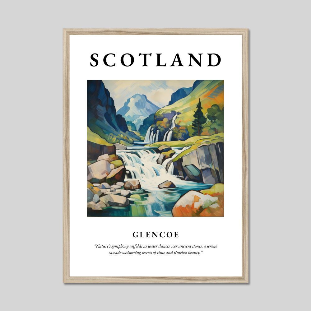 Poster in a natural frame with the word Scotland