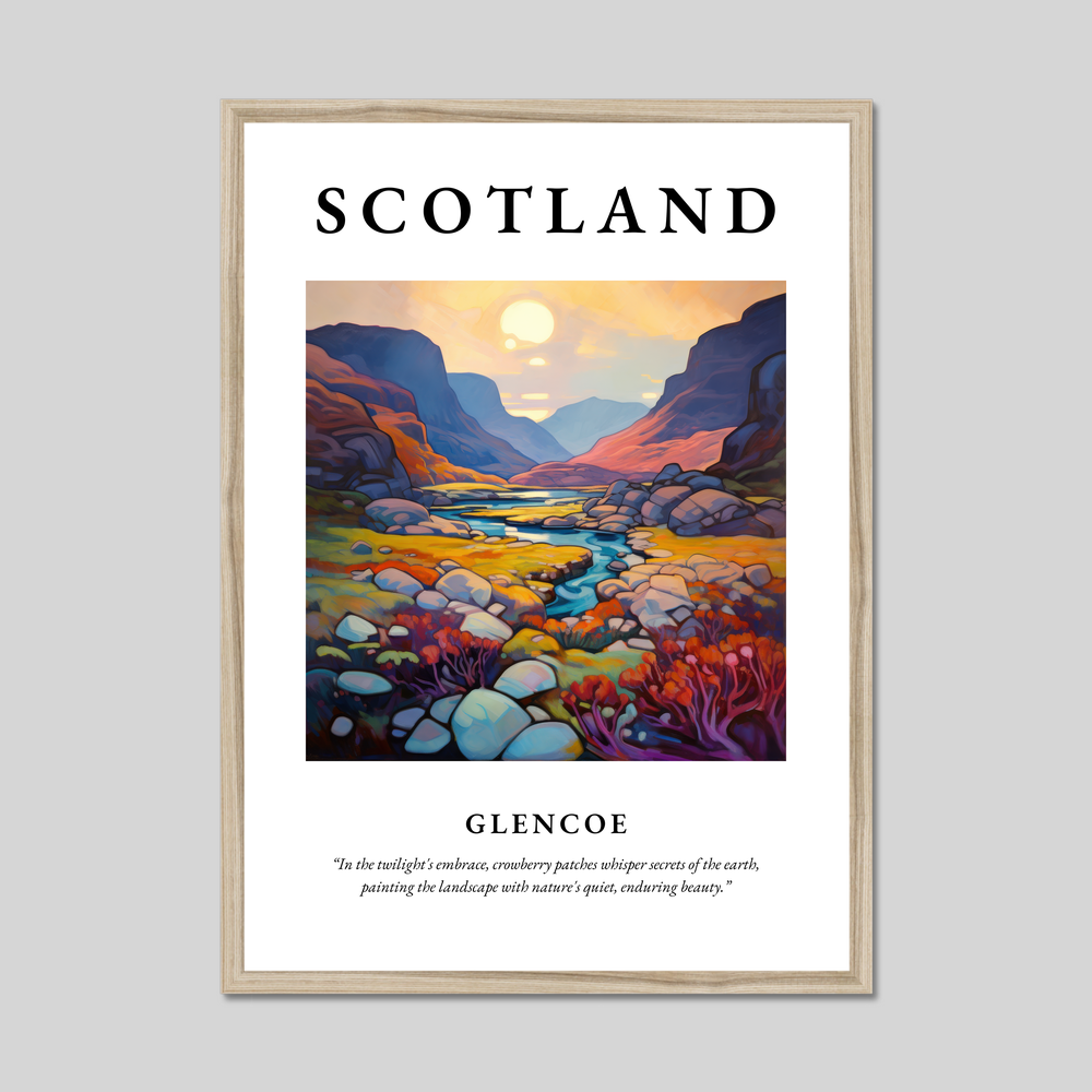 Poster in a natural frame with the word Scotland