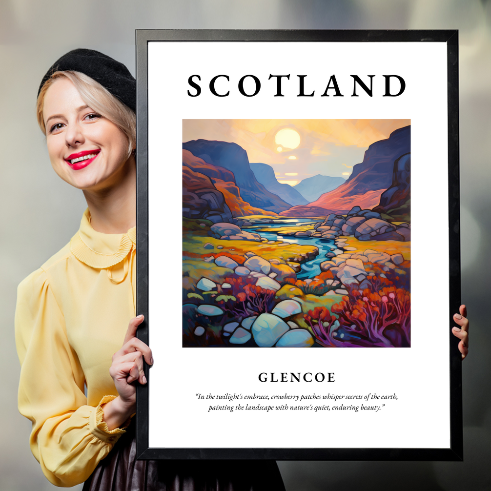 Person holding a poster of Glencoe