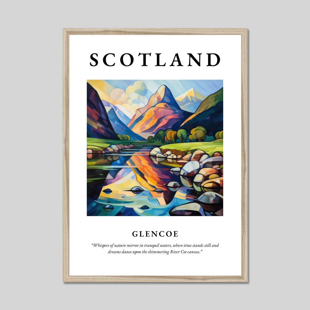 Poster in a natural frame with the word Scotland