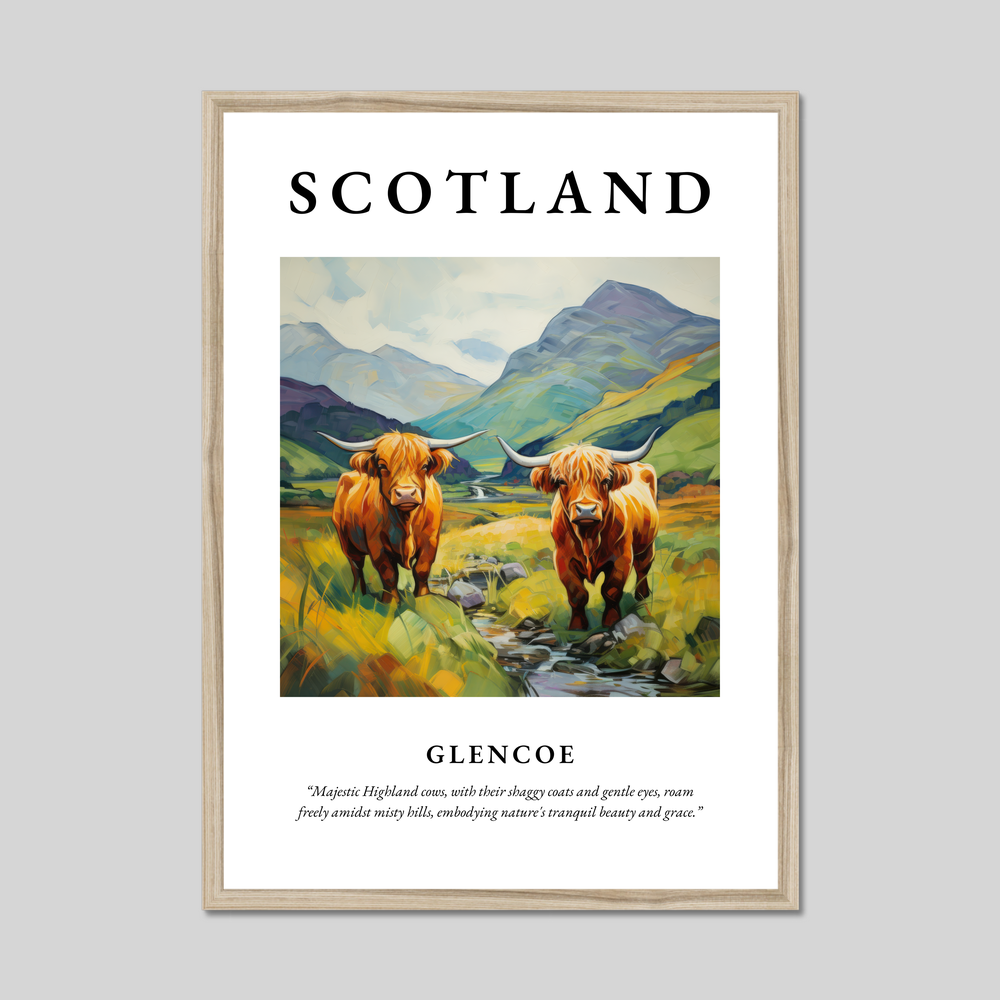 Poster in a natural frame with the word Scotland