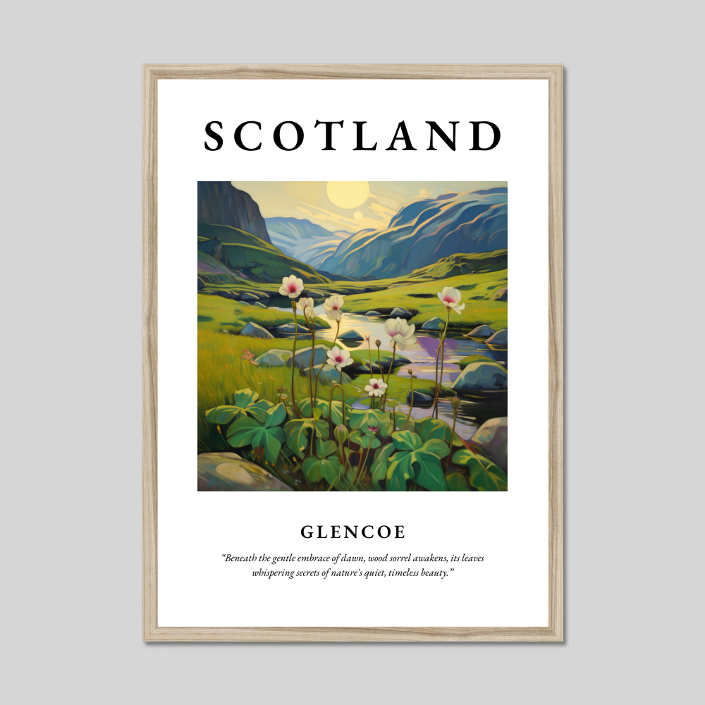 Poster in a natural frame with the word Scotland