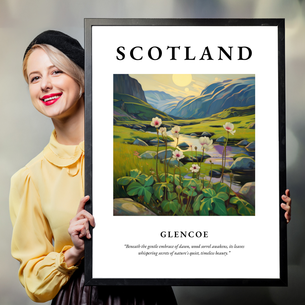 Person holding a poster of Glencoe