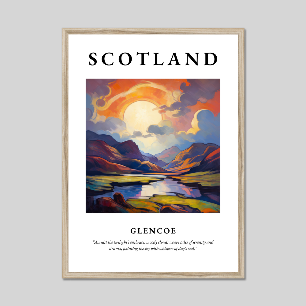 Poster in a natural frame with the word Scotland