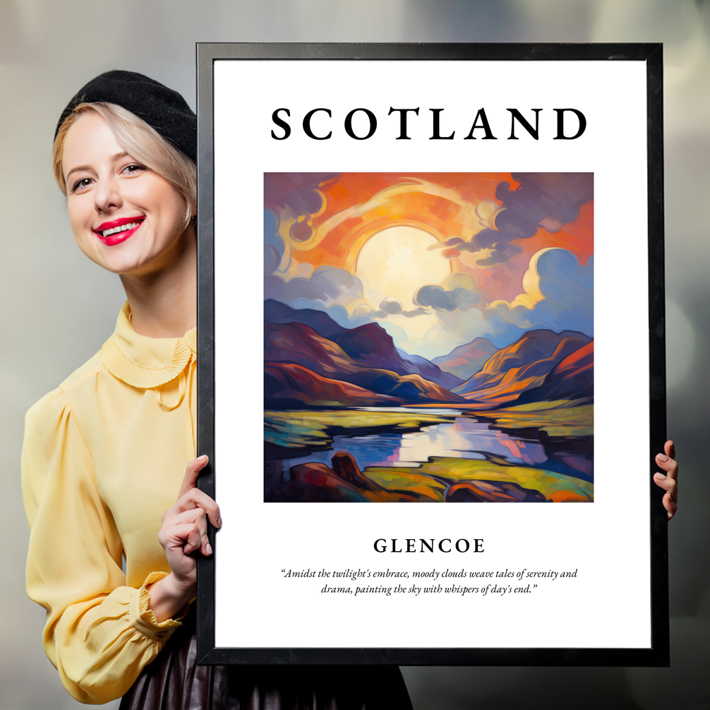 Person holding a poster of Glencoe