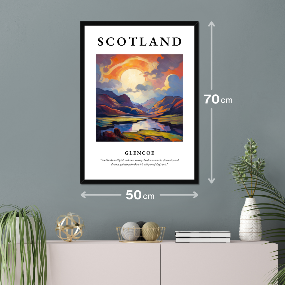 Poster of Glencoe hanging on a wall