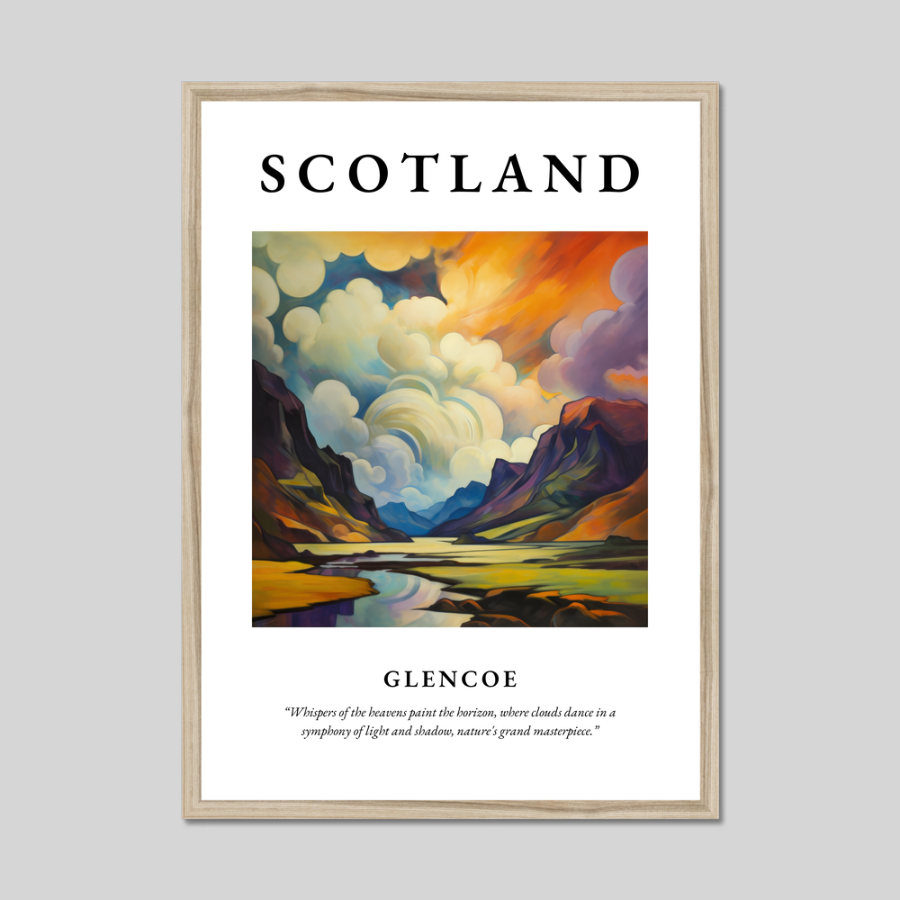 Poster in a natural frame with the word Scotland