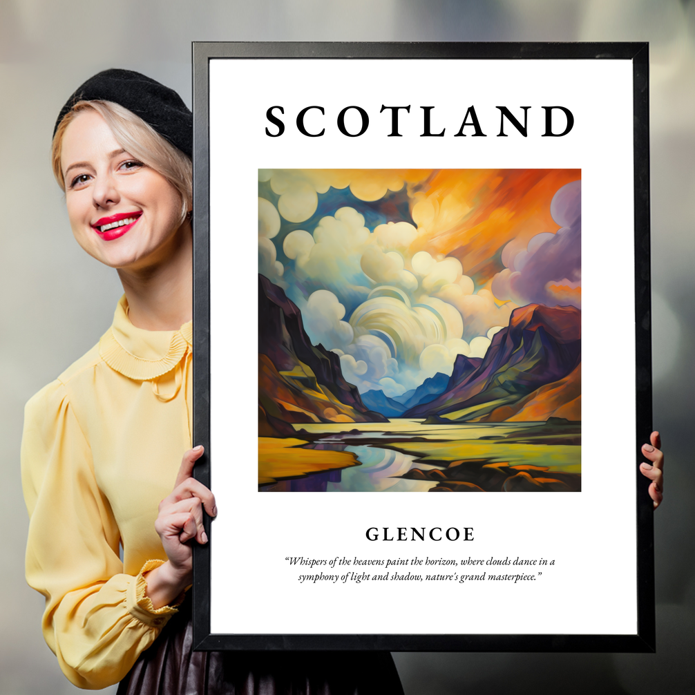 Person holding a poster of Glencoe